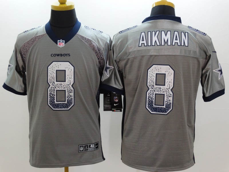 Men's Dallas Cowboys Troy Aikman #8 Gray Jersey